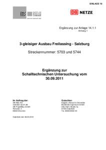 EINLAGE 10  Ergänzung zur AnlageAnhang 1  3-gleisiger Ausbau Freilassing - Salzburg