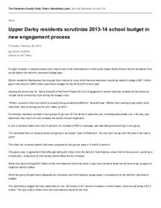 The Delaware County Daily Times (delcotimes.com), Serving Delaware County, PA  News Upper Darby residents scrutinize[removed]school budget in new engagement process