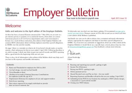 Employer Bulletin April 2015 Issue 53