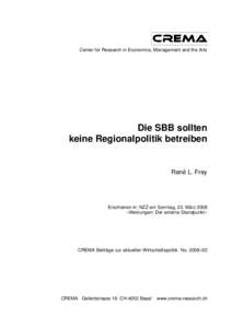 Microsoft Word - RLF_SBB und Regionalpolitik_NZZamSo 23Mrz08.doc