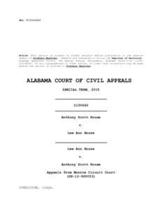 REL: Notice: This opinion is subject to formal revision before publication in the advance sheets of Southern Reporter. Readers are requested to notify the Reporter of Decisions, Alabama Appellate Courts, 300 