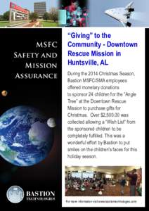 MSFC Safety and Mission Assurance  “Giving” to the