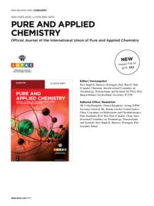 Mediadaten 2015 / Chemistry  ISSN, e-ISSNPure and Applied Chemistry