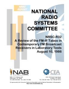 Technology / National Association of Broadcasters / Consumer Electronics Association / FM broadcasting / Electronic engineering / Broadcasting / Standards organizations / National Radio Systems Committee / Broadcast engineering