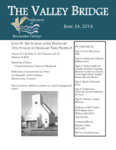 THE VALLEY BRIDGE Presbytery of June 24, 2014