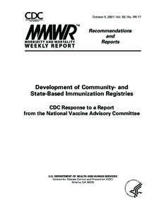 Inside: Continuing Medical Education for U.S. Physicians and Nurses  October 5, [removed]Vol[removed]No. RR-17 Recommendations and