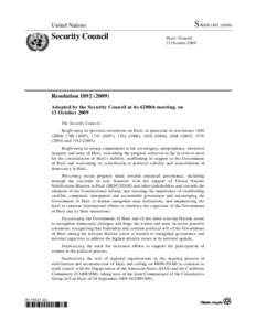 Haiti / Haitian National Police / United Nations Security Council Resolution / History of the United Nations / United Nations / United Nations Stabilisation Mission in Haiti