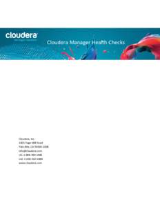 Cloudera Manager Health Checks