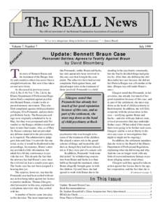 The official newsletter of the Rational Examination Association of Lincoln Land  “It’s a very dangerous thing to believe in nonsense.” — James Randi Ex cl