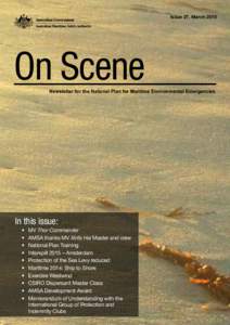 On Scene  Issue 27, March 2015 On Scene Newsletter for the National Plan for Maritime Environmental Emergencies