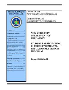 Thomas P. DiNapoli COMPTROLLER OFFICE OF THE NEW YORK STATE COMPTROLLER DIVISION OF STATE