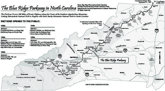 Construction Began Here, September 11, 1935 From The Way We Lived in North Carolina © 2003 The University of North Carolina Press Map © North Carolina Department of Cultural Resources All rights reserved.