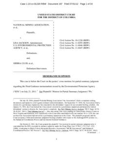 Case 1:10-cv[removed]RBW Document 167 Filed[removed]Page 1 of 34  UNITED STATES DISTRICT COURT FOR THE DISTRICT OF COLUMBIA ____________________________________ )