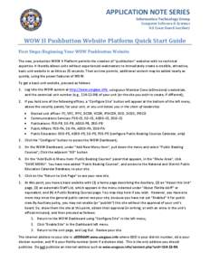 WOW II Pushbutton Website Platform Quick Start Guide