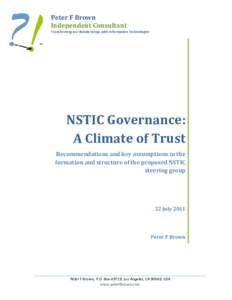 NSTIC Governance - A Climate of Trust