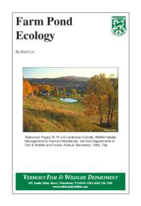 Farm Pond Ecology By Ken Cox Andre Jenny