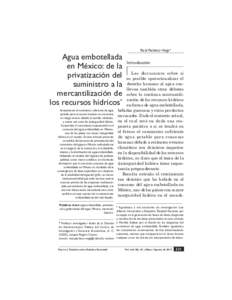 Agua embotellada en México: de la privatización del suministro a la mercantilización de los recursos hídricos*