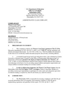 Title IX / Student athlete / Clarion University of Pennsylvania / Athletics / College athletics / Clarion / Pennsylvania State Athletic Conference / Sports / 92nd United States Congress / Sports law