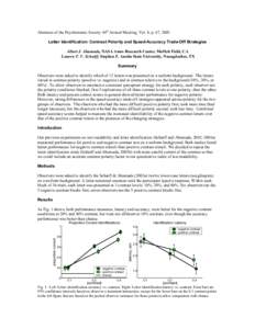 Letter identification: Contrast Polarity and Speed-Accuracy Trade-Off Strategies