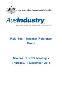 National Reference Group (NRG) Minutes - 1 December 2011