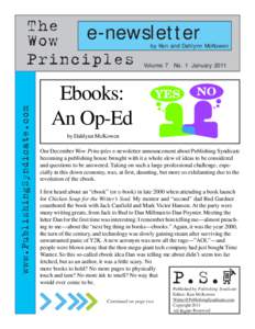 The e-newsletter Wow Principles  by Ken and Dahlynn McKowen