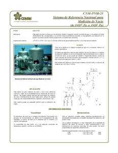 CNM-PNM-25 Sistema de Referencia Nacional para Medición de Vacío CENTRO NACIONAL DE METROLOGÍA