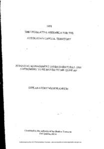 1998  THE LEGISLATIVE ASSEMBLY FOR THE AUSTRALIAN CAPITAL TERRITORY  FINANCIAL MANAGEMENT (AMENDMENT) BILL 1998