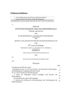 Editionsrichtlinien ▪ Als Grundlage dienen die Wikisource:Editionsrichtlinien. ▪ Gesperrt gesetzte Textstellen werden fett dargestellt. Alle redaktionellen Texte dieses Projektes stehen unter der Lizenz CC-BY-SA 2.0 