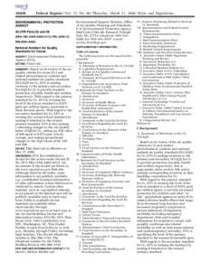 [removed]Federal Register / Vol. 73, No[removed]Thursday, March 27, [removed]Rules and Regulations Environmental Impacts Division, Office of Air Quality Planning and Standards, U.S. Environmental Protection Agency,