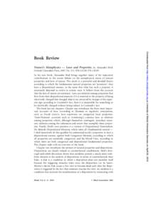 Nature’s Metaphysics — Laws and Properties, by Alexander Bird. Oxford: Clarendon Press, 2007. Pp[removed]H/b £[removed]P/b £[removed]In his new book, Alexander Bird brings together many of his important contributions to 