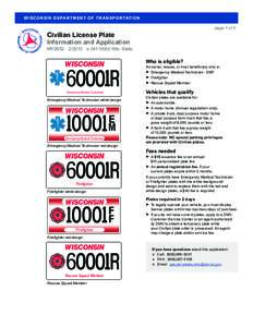 MV2652 Civilian License Plate Information and Application