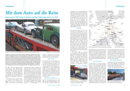 Titelthema  Titelthema Mit dem Auto auf die Reise Autozug der DB bringt Urlauber und ihre Fahrzeuge sicher ans Ziel