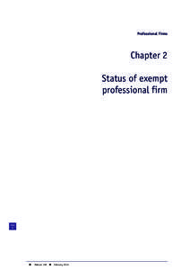 Professional Firms  Chapter 2 Status of exempt professional firm