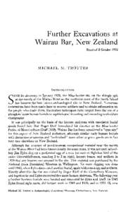 Further Excavations at Wairau Bar, New Zealand Received 8 October 1974