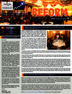 ISSUE 9, OctoberHighlights Afghanistan Private Sector... Development of National Trade... 4-Harakat Funded Afghanistan...