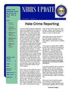 ARKANSAS CRIME INFORMATION CENTER ONE CAPITOL MALL LITTLE  NIBRS UPDATE