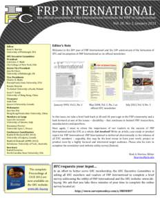 FRP INTERNATIONAL  the official newsletter of the International Institute for FRP in Construction Vol. 10, No. 1, January[removed]Editor