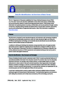 Data De-identification: An Overview of Basic Terms