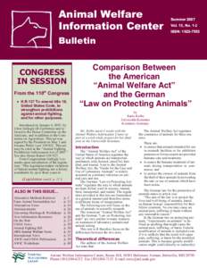 Animal Welfare Information Center Summer[removed]Vol. 13, No. 1-2