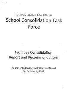 Simi Valley Unified School District  School Consolidation Task