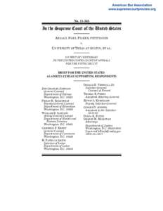 No[removed]In the Supreme Court of the United States ABIGAIL NOEL FISHER, PETITIONER v. UNIVERSITY OF TEXAS AT AUSTIN, ET AL.