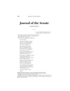 1094  JOURNAL OF THE SENATE Journal of the Senate SIXTEENTH DAY