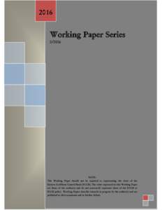 2016  Working Paper SeriesNOTE: