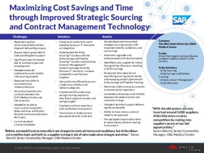 Maximizing Cost Savings and Time through Improved Strategic Sourcing and Contract Management Technology Challenges  Solutions