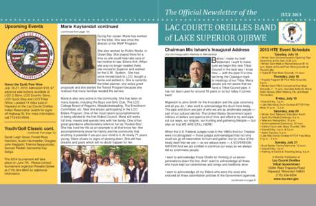 The Ofϔicial Newsletter of the Upcoming Events Marie Kuykendall continued (continued from page 10)