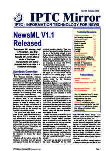 No 109 OctoberIPTC Mirror IPTC - INFORMATION TECHNOLOGY FOR NEWS