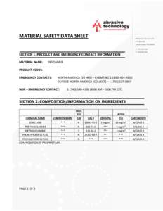 MATERIAL SAFETY DATA SHEET  SECTION 1: PRODUCT AND EMERGENCY CONTACT INFORMATION MATERIAL NAME:  DEFOAMER
