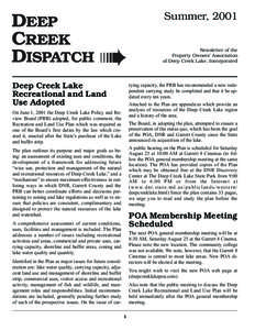 DEEP CREEK DISPATCH Summer, 2001