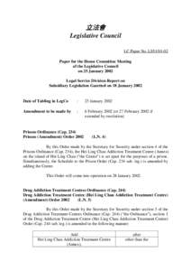 立法會 Legislative Council LC Paper No. LS51[removed]Paper for the House Committee Meeting of the Legislative Council on 25 January 2002