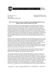 Press Release No. xx/ May 6, 2014 FOR IMMEDIATE RELEASE International Monetary Fund Washington, D.C[removed]USA